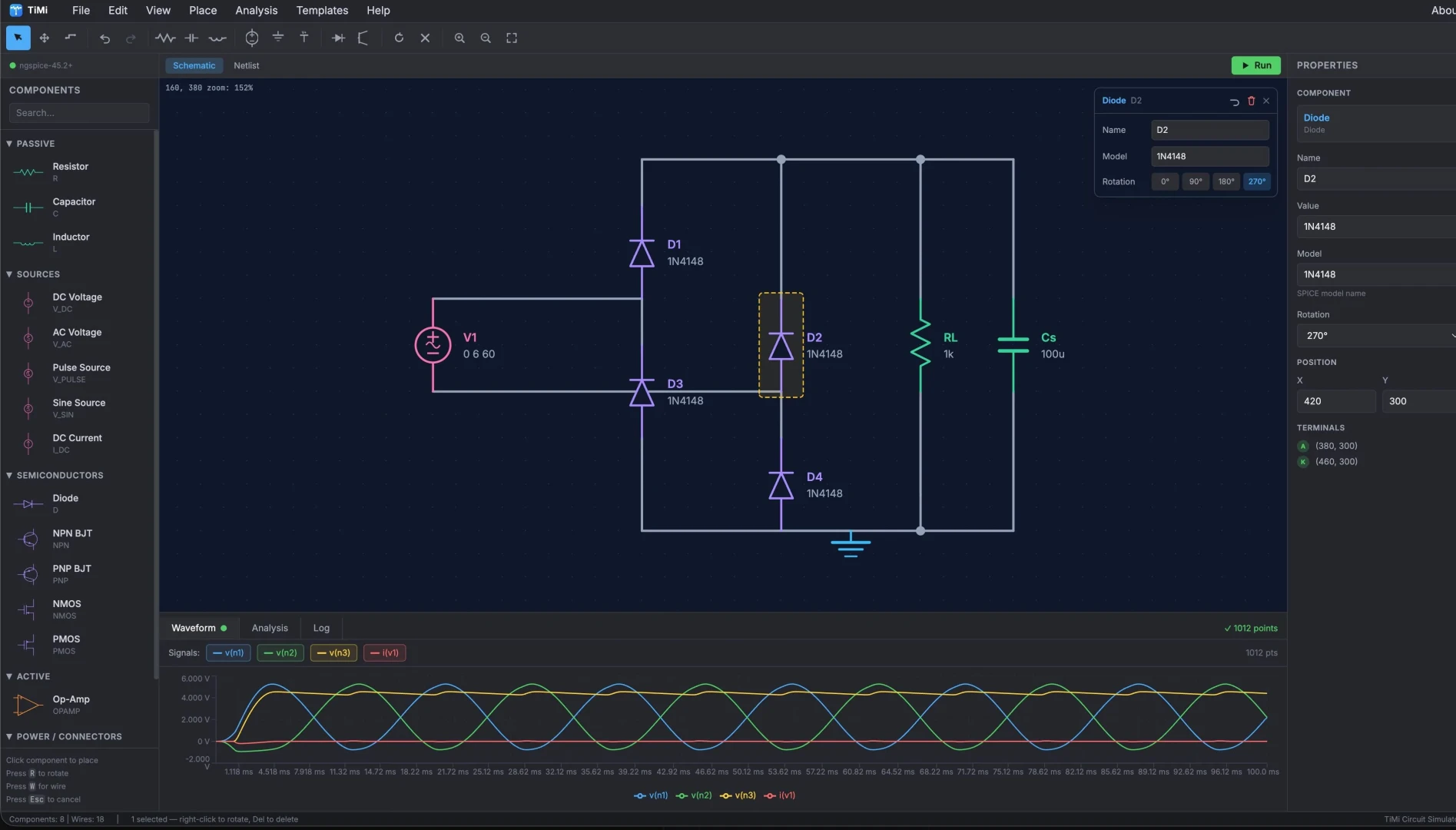 TiMi Circuit Simulator screenshot
