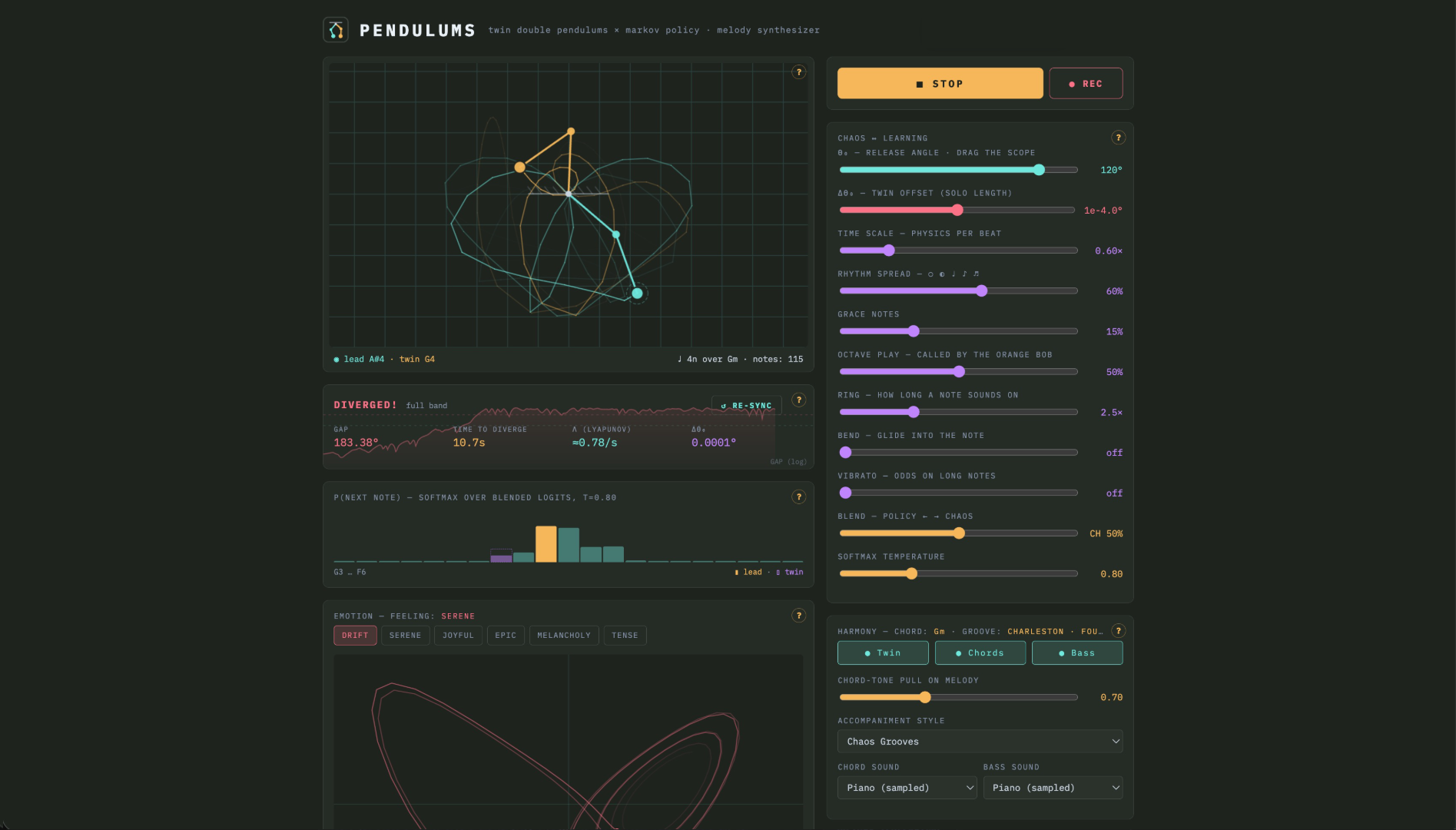 Pendulums screenshot