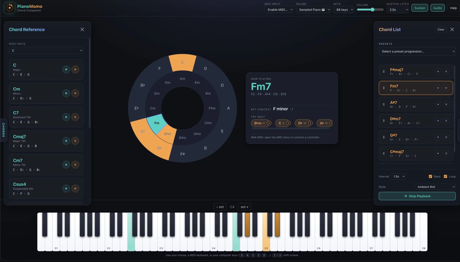PianoMomo Chords screenshot